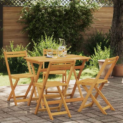 vidaXL - Opvouwbare - Tuin - Stoelen - 4 - st - Naturel - Massief - Acacia - Hout