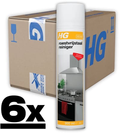6x HG Roestvrijstaal Reiniger 300 ml