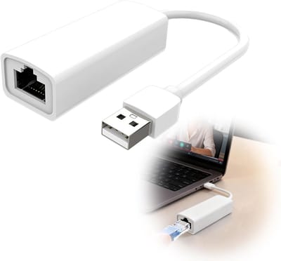 USB 2.0 naar RJ45 Ethernet Adapter, 10/100 Mbit/s LAN Verbinding voor Laptop, PC en Mac, Geschikt voor Windows en Linux Besturingssystemen