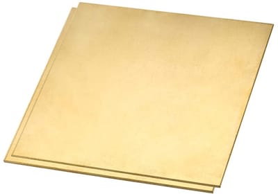 Messing Plaat 100mm x 100mm x 1.5mm - 2 Stuks Metaalplaten voor Creatieve Klussen en Keukenprojecten