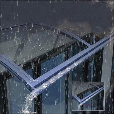 Deur Luifel - Regenkap Buiten - Bescherming Ramen Deuren - Snelle Regenafvoer - 90x160cm - Zwart Transparant