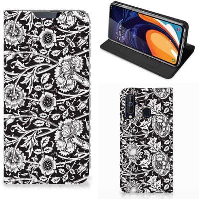Samsung Galaxy A60 Smart Cover Black Flowers