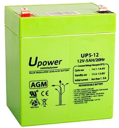 Oplaadbare AGM-batterij 12V 5Ah - Onderhoudsvrij, Geschikt voor Alarmen, UPS en Elektrisch Speelgoed