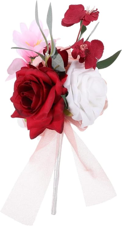 Nep Bruidsboeket - Kunstbloemen Boeket - Bruiloft Decoratie - Behoudt Mooi Uiterlijk - 13x14x13 cm - Diverse Kleuren