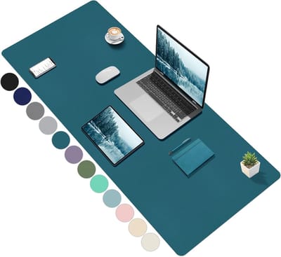 Desk pad turquoise 120x60 cm - Stijlvol bureauaccessoire voor een georganiseerde werkplek, ideaal voor thuis en op kantoor