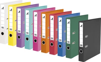 Kangaro ordner - A4 - 2-rings - rugbreedte 50mm - 10 stuks assorti kleuren