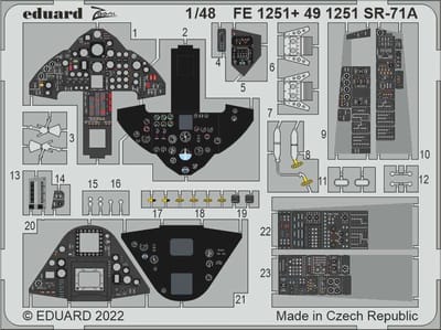 Eduard Modelbouwdecoratie - FE1251 Accessoires for SR-71 A Blackbird - Photo-etch