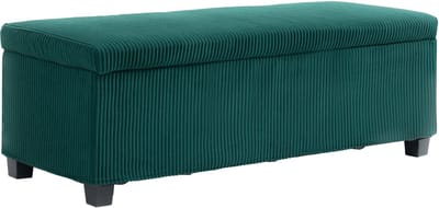 HOMCOM-Opbergpoef-Corduroy (100% Polyester)-112x42x40cm-Groen