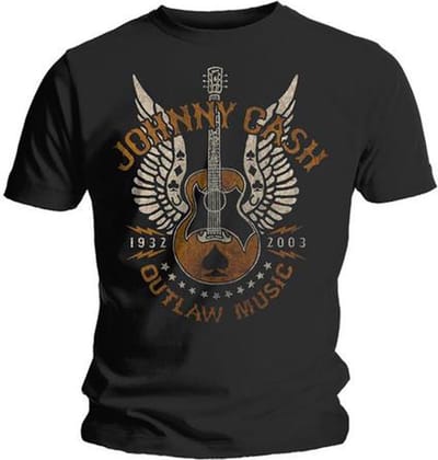 Johnny Cash - Outlaw Heren T-shirt - S - Zwart