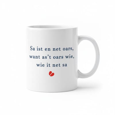 Sa Ist En Net Oars Tekst Mok – Friese Taal Liefdesboodschap Koffiemok – 330 ml Keramische Mok