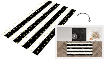 Keukenloper - Loper keuken - Sterren - Goud - Confetti - Patronen - 120x60 cm - Keukenloper vinyl