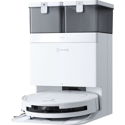 ECOVACS - DEEBOT T50 Omni - Stofzuig en dweilrobot (Wit) - 12.800 Pa zzuigkracht- Zelfreinigende Robotstofzuiger met Warmwater – Dweilsysteem - Automatisch Leegstation - Geschikt voor dierenharen