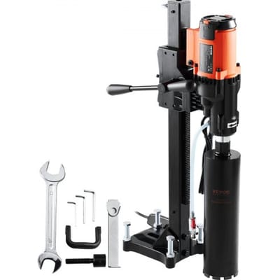 VEVOR Diamantboormachine 3200W Diamantboorkernboormachine Kernboorapparaat 0-750 tpm Kernboormachine Nat en droog boren, 20 cm magneetboor Geschikt voor het boren van gewapend beton, marmer, enz.