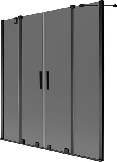 Mexen Velar Duo badwand 2-delig schuifbaar 140 x 150 , grafiet, zwart - 896-140-000-42-70