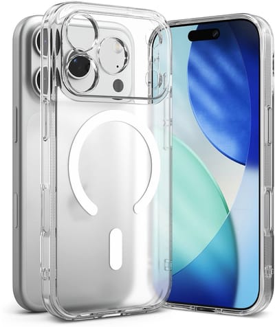 Ringke Fusion Magnetic | Hoesje Geschikt voor Apple iPhone 17 Pro | Compatibel met MagSafe / Qi2 | Back Cover met Militaire Standaard | Matte Transparant