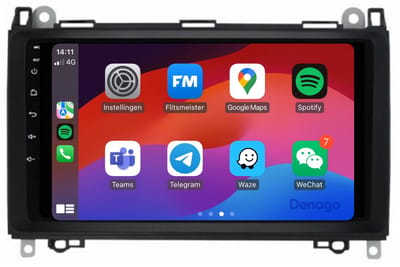 CarPlay autoradio geschikt voor Mercedes A-Klasse | 2004 t/m 2012 | Android 13 | Draadloos Apple CarPlay & Android Auto | 2GB + 32GB | QuadCore processor | Denago DNG-A09 | 2025 model | 2004 2005 2006 2007 2008 2009 2010 2011 2012 | Bluetooth & Wifi