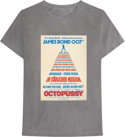James Bond - Octopussy German Poster Heren T-shirt - S - Grijs