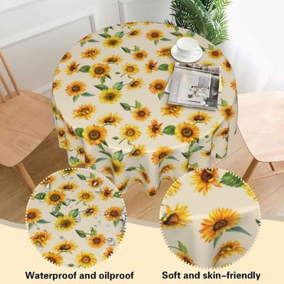Allecto - Tafelkleed Zonnebloem - Feestdecoratie - Waterdicht - Geel - Tafeldecoratie - Meubelaccessoires - Geschikt voor speciale gelegenheden