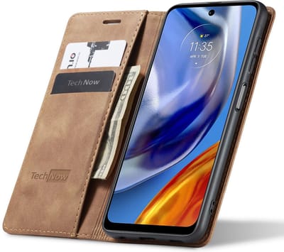 Hoesje geschikt voor Motorola Moto E32 / E32s - Book Case Leer Slimline Bruin