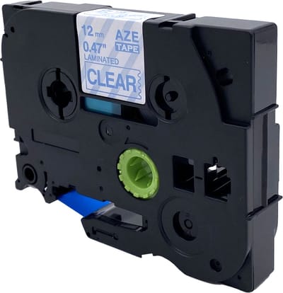 DULA Brother Compatible label tape- Tze-133 - 1 cassette - Brother P-Touch - Blauw op transparant - 12mm x 8m