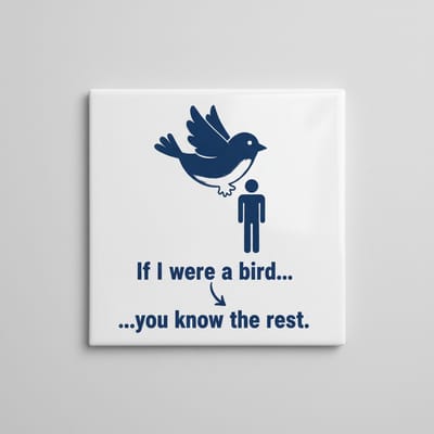 Grappige 15×15 cm Keramische Tegel – “If I Were a Bird… You Know the Rest” Humoristische Vogel Quote Wanddecoratie