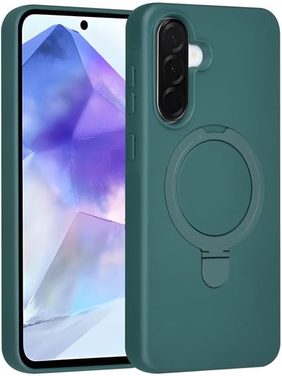 TUNIQ telefoonhoesje voor Samsung Galaxy A56 - MagSafe met ringstand - Donkergroen
