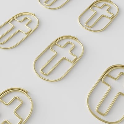 VANDAAG VERZONDEN - Paperclips - Kruis - Goud - 25 stuks