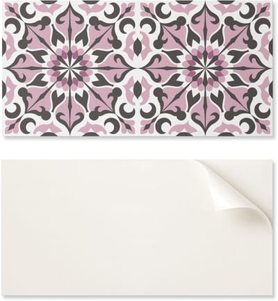 Zelfklevend vinylpaneel met een patroon voor de woonkamer, 100x50 cm. Plantenpatroon in symmetrie.