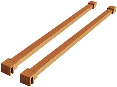 Wiesbaden Slim set stabilisatiestangen 120 cm voor vrijstaande inloopdouches geborsteld messing