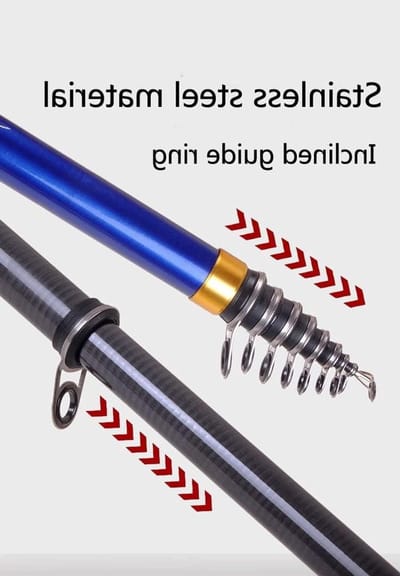 Telescopische Vishengel - Reishengel Koolstofvezel - Vissen op Snoek - Ultralicht en Compact - 36 m - Blauw