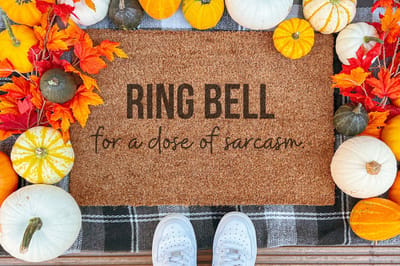 Ring Bell For A Dose Of Sarcasm | 90x60 cm | Nieuwe huis cadeau | Ingangsmat | Deurmat met stijl | Verhuizing cadeau | Praktisch & trendy | Perfect voor binnenkomst | Cadeau voor nieuwe woning