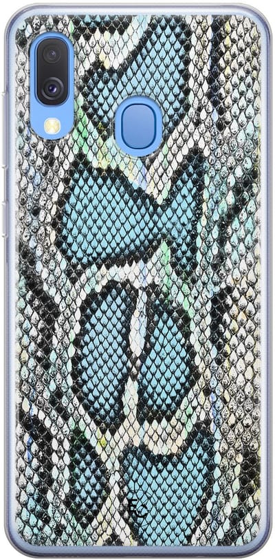 Hoesje geschikt voor Samsung Galaxy A40 - Slangenprint - Soft Case - TPU - Slangenprint - Blauw - ELLECHIQ