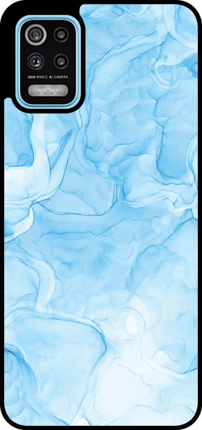 Smartphonica Telefoonhoesje Geschikt voor LG K52 / K62 met marmer opdruk - TPU backcover case marble design - Lichtblauw geschikt voor LG K52;LG K62
