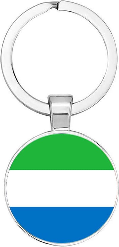 Akyol - Sierra Leone vlag Sleutelhanger - sierra leone - iemand die houdt van reizen - vakantie - landen - vlag - reizigers - cadeau - geschenk - gift - kado - verassing - 2,5 x 2,5 CM