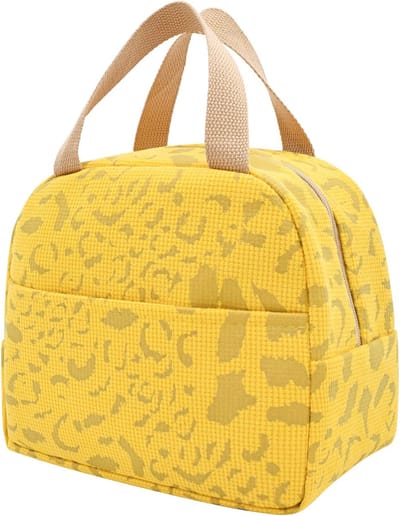 Lunchtassen voor kinderen - lunchtas lunchtas herbruikbaar - Lunchtassen - Lunchtassen voor dames en heren - 6 l mini koeltas - kleine geïsoleerde picknicktas - voor werk - school - picknick - reizen (geel)