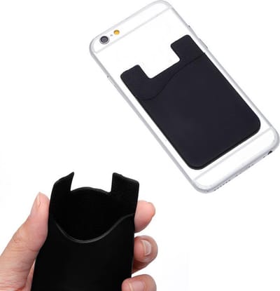 Sticky Pasjeshouder/kaarthouder voor bijna alle smartphones! Siliconen wit cover hoesje