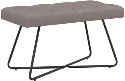 vidaXL - Bank - met - knopen - tufting - Taupe - 80 - x - 40 - x - 46 - cm - Stof - knoopdetails