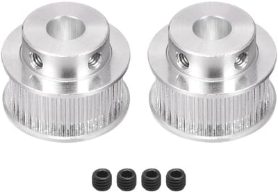 Dailygoods- Distributieriemschijf aluminium - 40 Tanden - 8 mm Boring - 2 Stuks - Synchrone Wielen - Voor 3D-Printers/CNC Machines - Aandrijfschijf