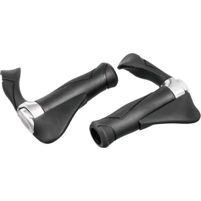 Handvatpaar Ergotec MF2 small kraton / aluminium 130+130 mm - zwart
