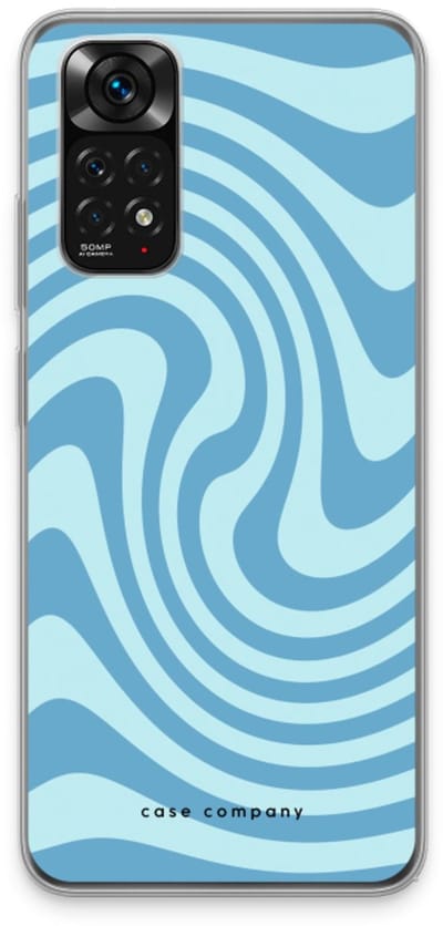 Case Company® - Hoesje geschikt voor Xiaomi Redmi Note 11 hoesje - Swirl Blauw - Soft Cover Telefoonhoesje - Bescherming aan alle Kanten en Schermrand