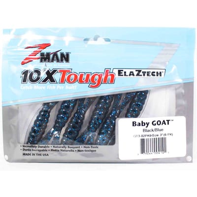 Zman Soft Lure Baby Geit 3 ​​Inch 6/Pack Zwart Blauw (4141)