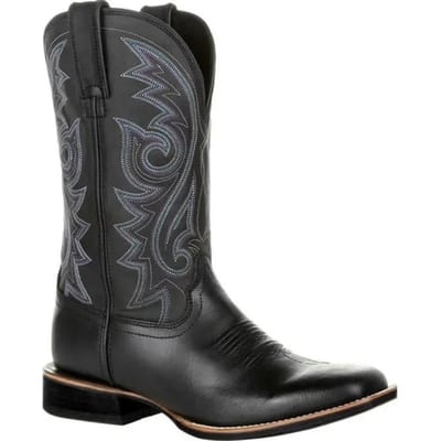 Heren Laarzen Mid-Kuit Western Cowboy Motorlaarzen Mannelijk Herfst Outdoor PU Leer Totem Mid-Kuit Laarzen Retro Ontworpen Herenschoenen 38 black