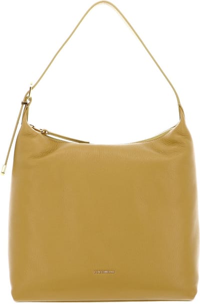COCCINELLE Leren Schoudertas Coccinelle Gleen Handbag Grained Leather Citronella Mosterdgeel