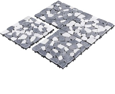 Vloertegels - Patio tegels - Buiten vloer - In elkaar grijpend - 30x30 cm - Zwart wit
