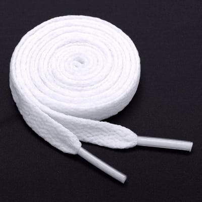 New Age Devi - 2 Paar Platte Veters - 150 cm - 8 mm - Wit - Flat Shoelaces - Schoenveters
