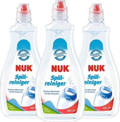 Nuk Afwasmiddel voor Babyflessen & Spenen - Odour-free - PH Neutral - Natuurlijke Ingrediënten-Pack of 3x500 ML