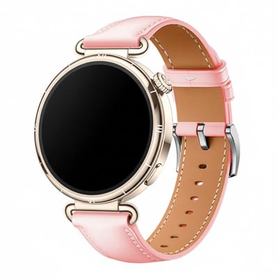 Leren bandje - geschikt voor Garmin Venu 2s / 3s / 4 (41mm) / Vivoactive 4s / Forerunner 255s / 265s - Huawei Watch GT 5 Pro - 42mm / GT 6 / GT 5 / GT 4 - 41mm - leer - roze