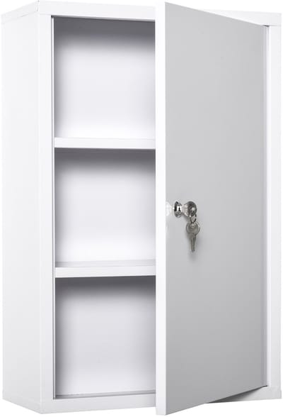 MODFU - Medicijnkast - Afsluitbaar - Wandmontage - Staal - Wit - 40 X 18 X 60 Cm
