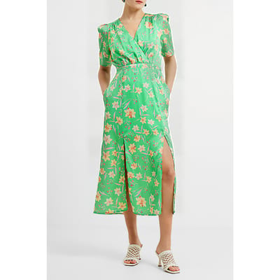 French Connection Camille Wrap Dress Green Maat: 10 | Midi Jurken Outlet | Dames | Groen