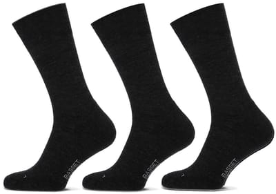 Basset Merinowollen Sokken - Casual - 3 paar - Antraciet - Dames en Heren - Merino Wol - Maat 35/38